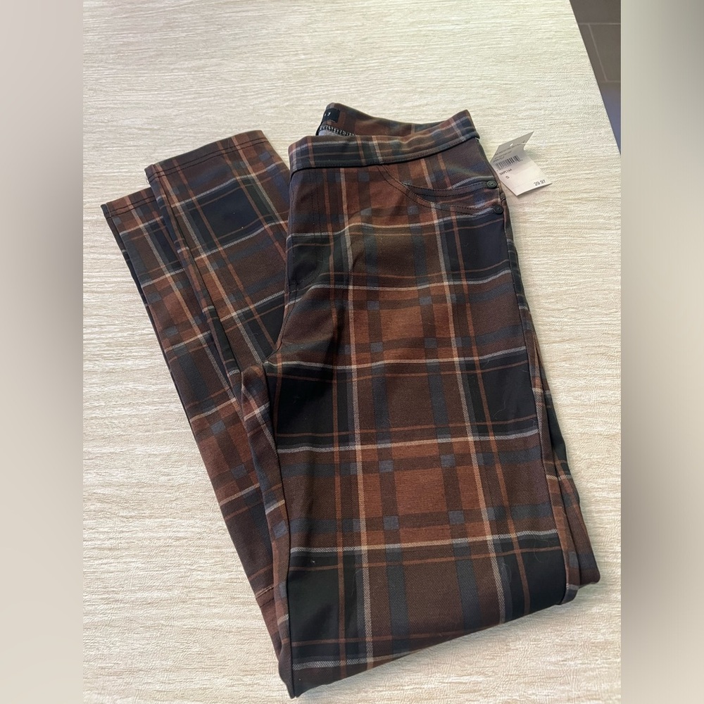 Sanctuary Plaid Pants in Brown and Black